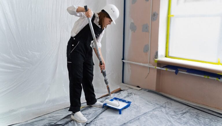 women trying to paint