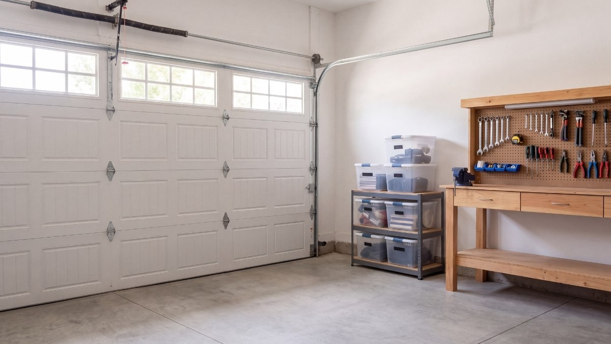bright and organized garage interior